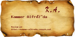 Kammer Alfréda névjegykártya